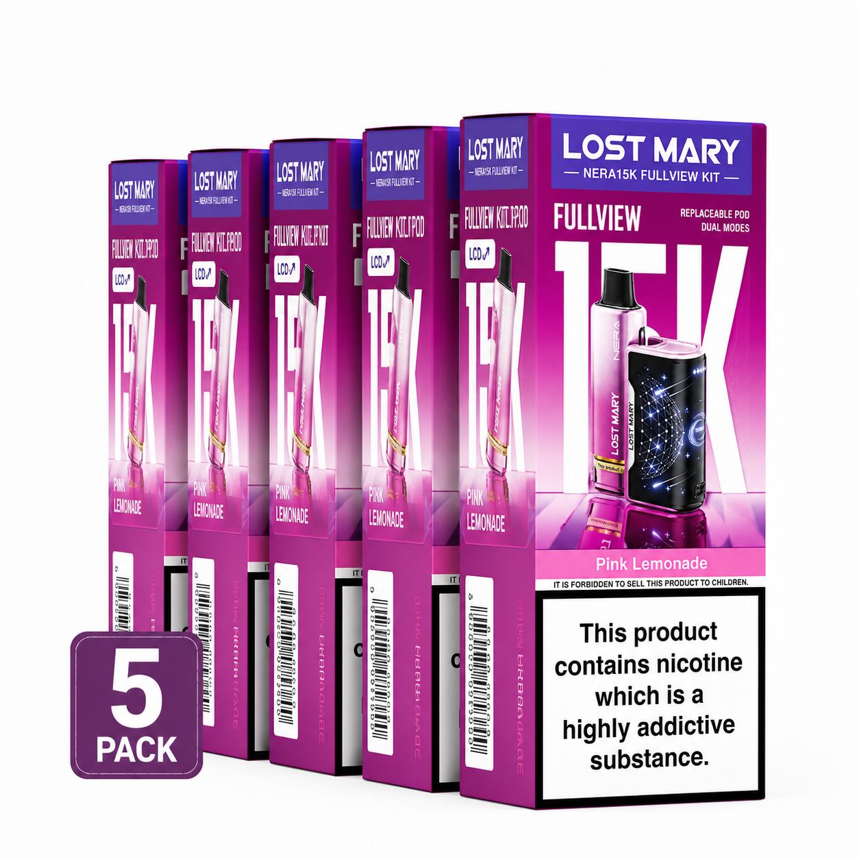 Lost Mary Nera 15K Prefilled Vape Kit - Pack of 5