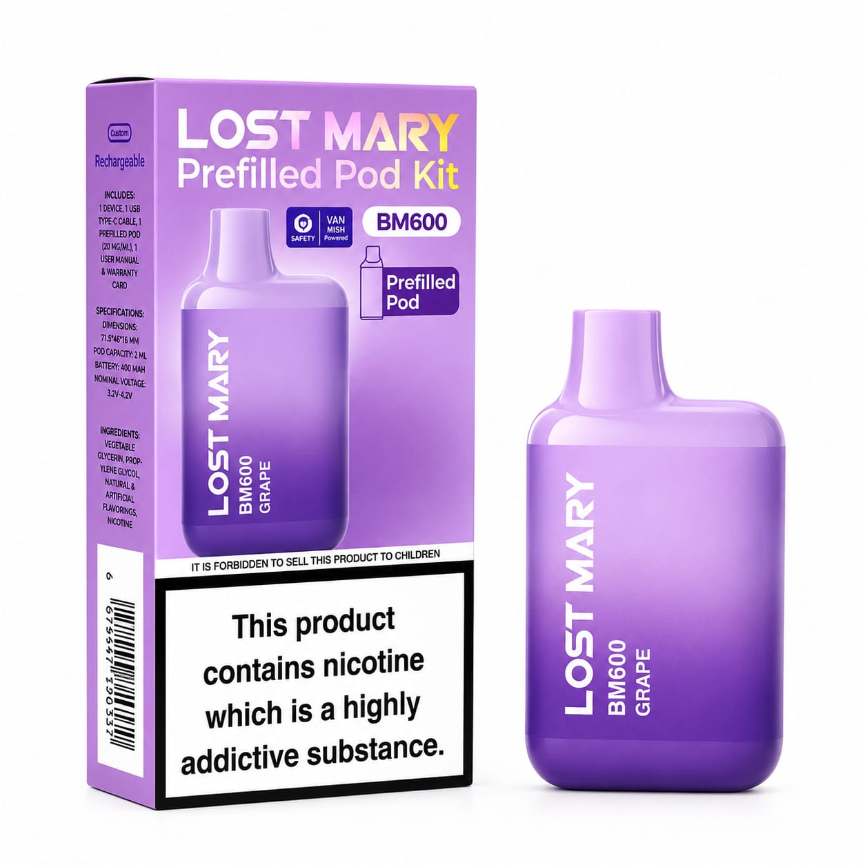 Lost Mary BM600 Prefilled Vape Kit - Single Edition