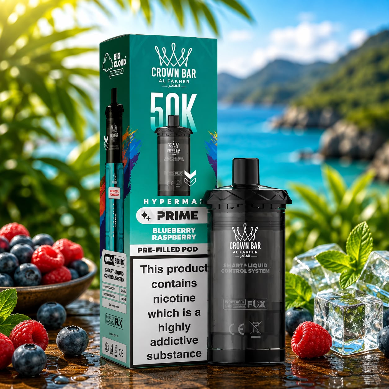 Crown Bar Al Fakher 50K Prime Pre-Filled Pod Kit, 6mg Nicotine - Single