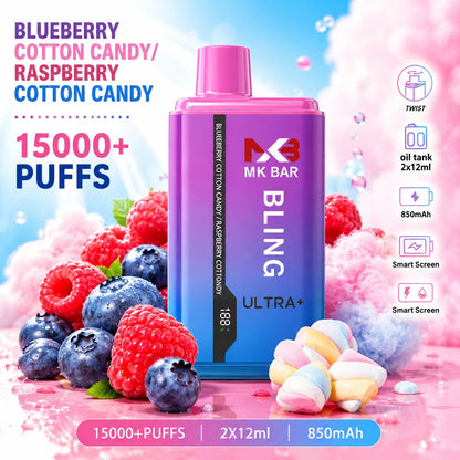 MK Bar Bling Ultra+ 15K Nicotine-Free Twin Flavour Vapes (Box of 5)