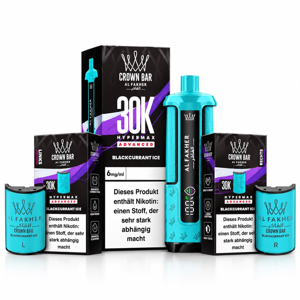 Crown Bar Al Fakher HyperMax Advance 30000 Puff Prefilled Vape kit – Pack Of 5