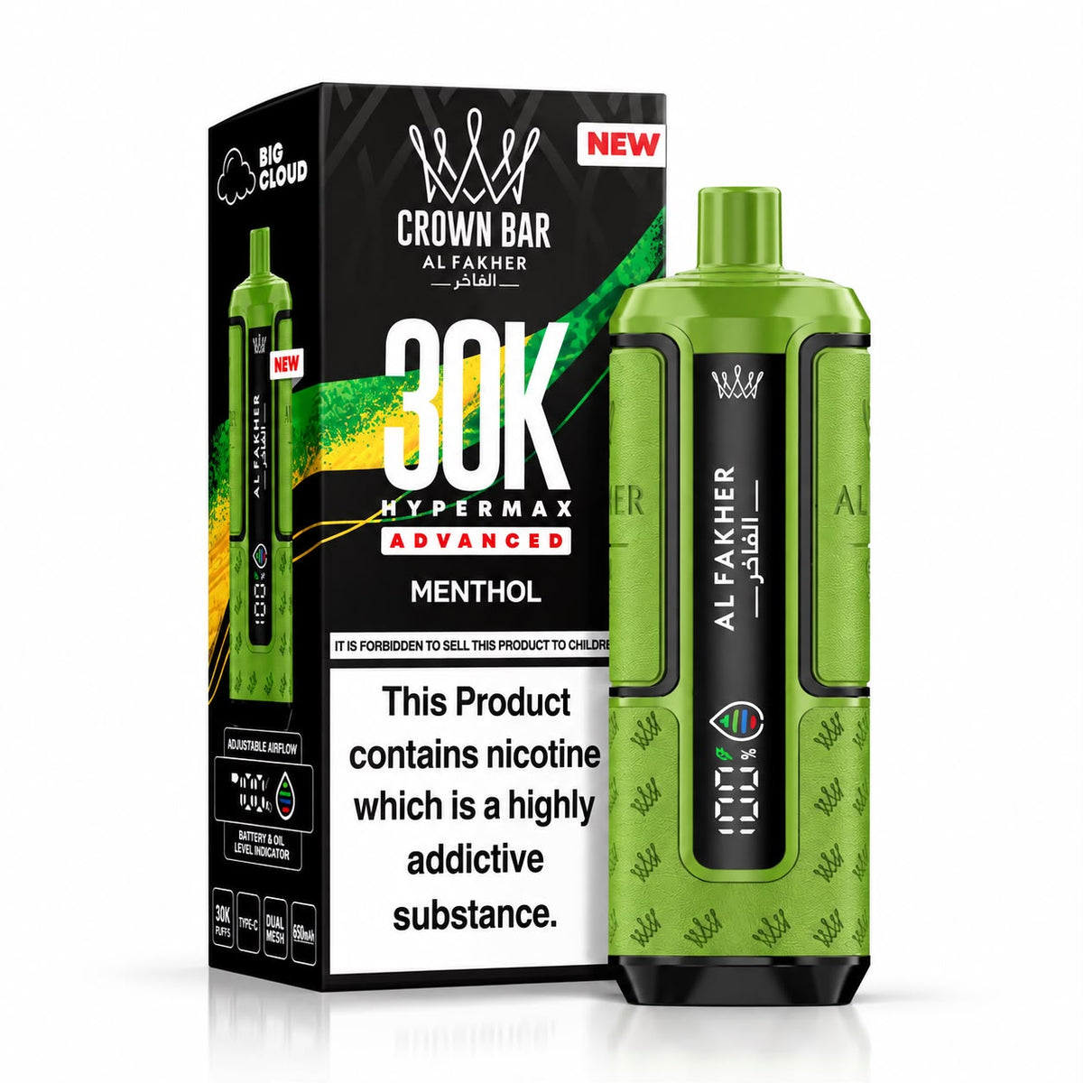 Crown Bar Al Fakher HyperMax Advance 30000 Puff Prefilled Vape kit – (Single)
