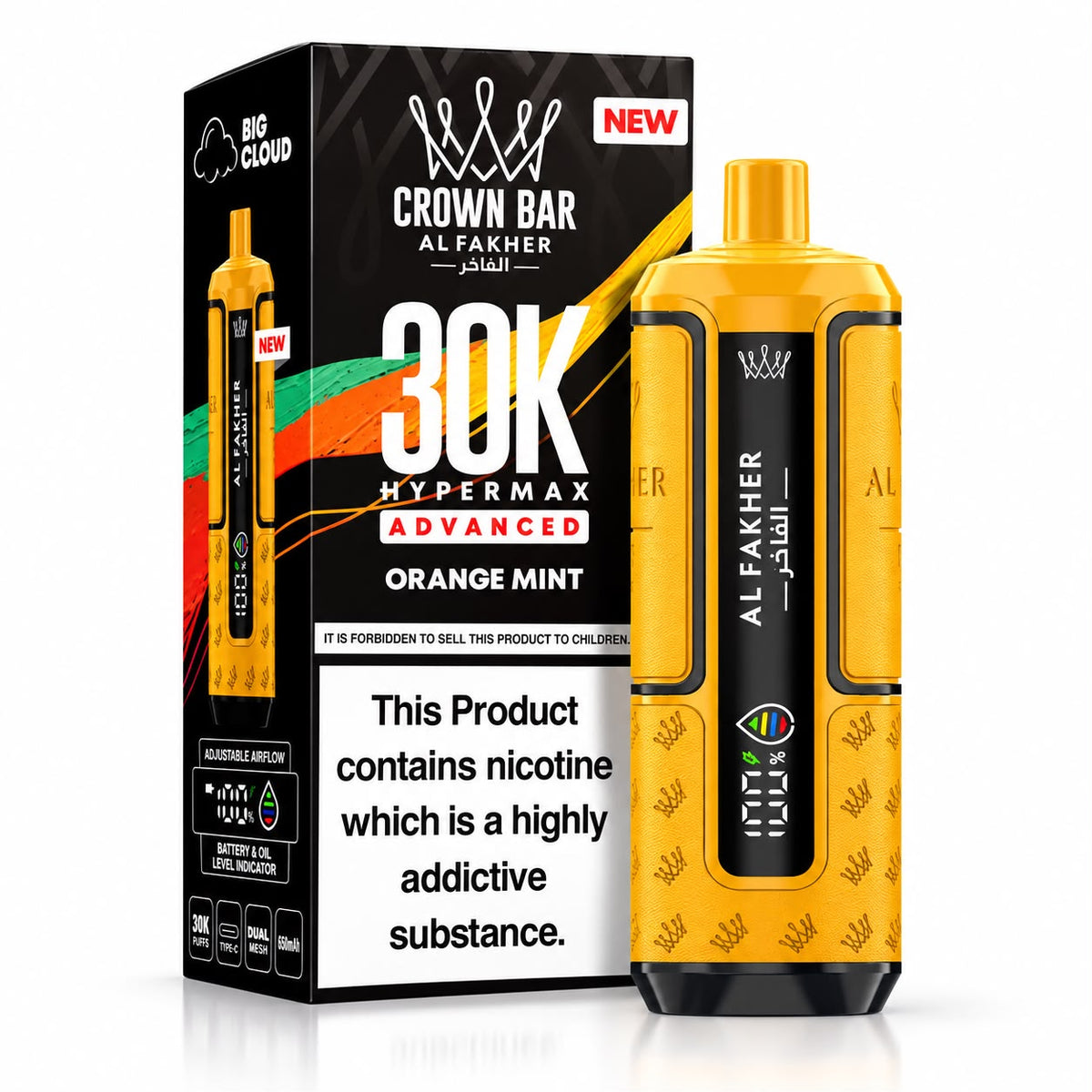 Crown Bar Al Fakher HyperMax Advance 30000 Puff Prefilled Vape kit – (Single)