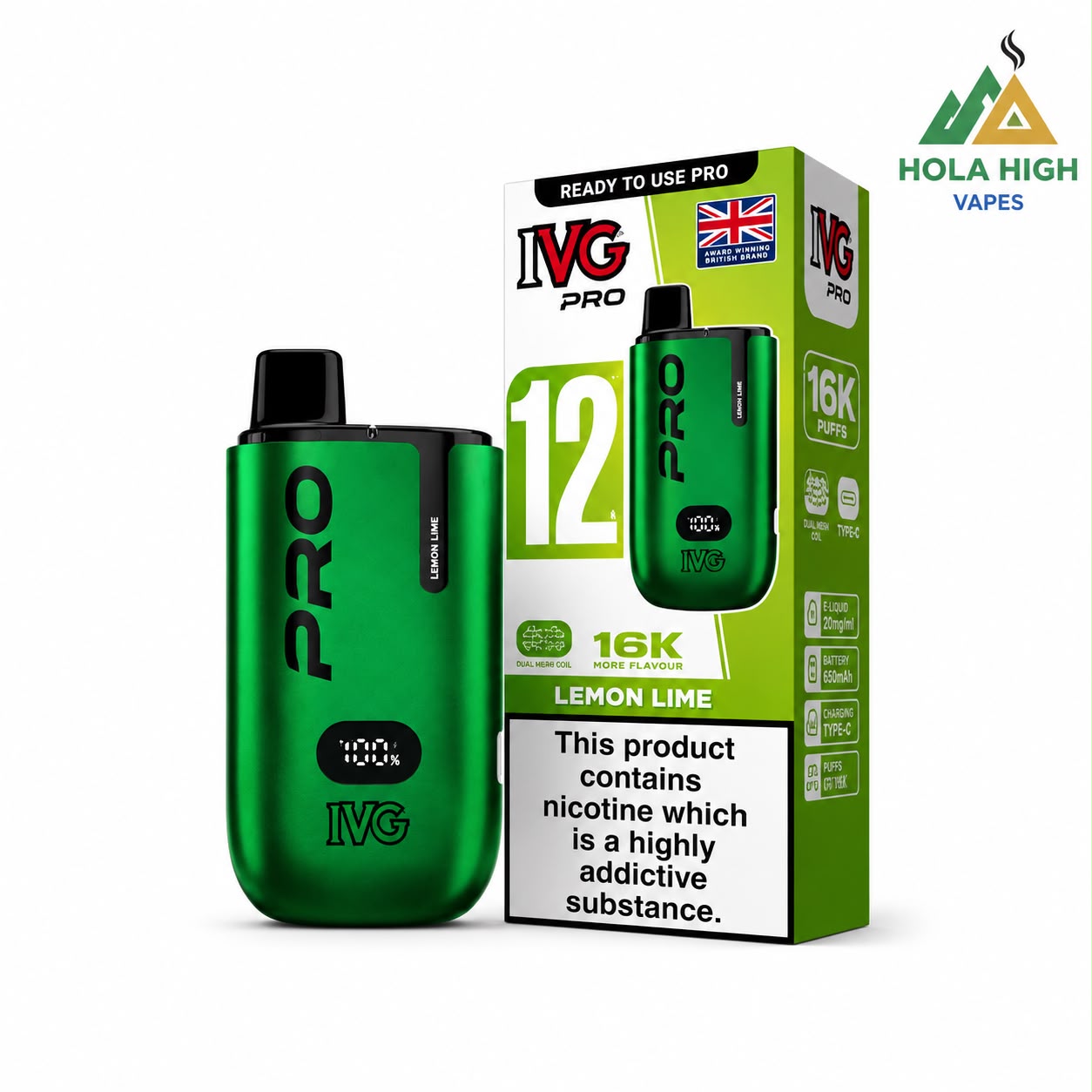 IVG Pro Rechargeable Prefilled Vape Kit "Pro 12" Edition - Pack of 5 Devices