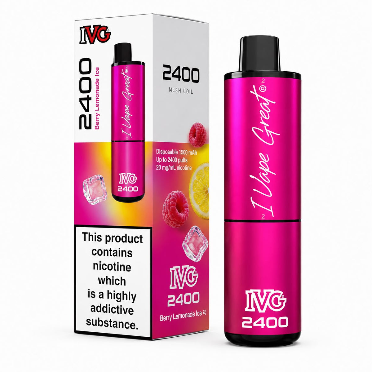 IVG 2400 Reloaded 4-in-1 Rechargeable Prefilled Vape Kit - Pack of 5 Devices