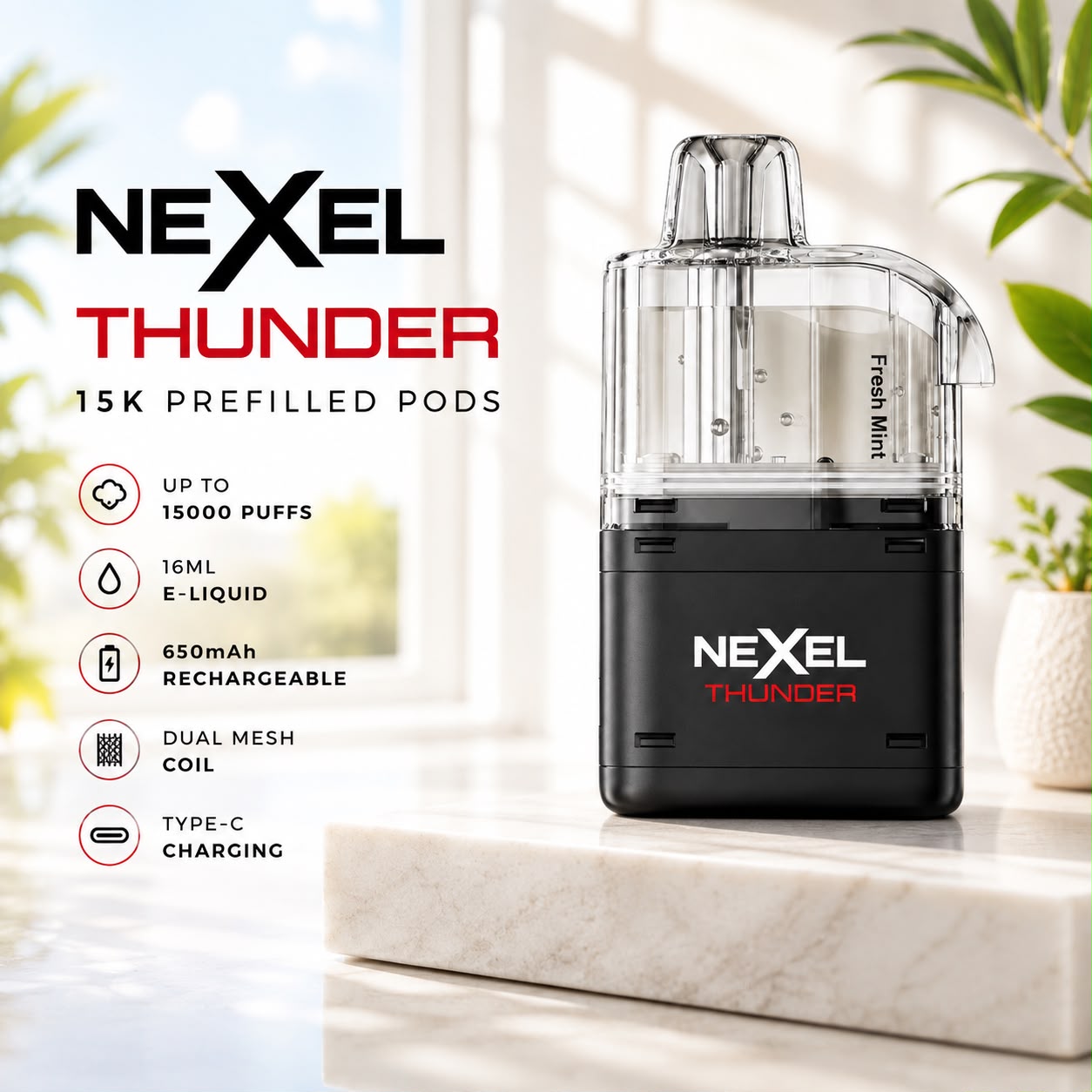 Nexel Thunder 15K Replacement Pods, Pack Of 5