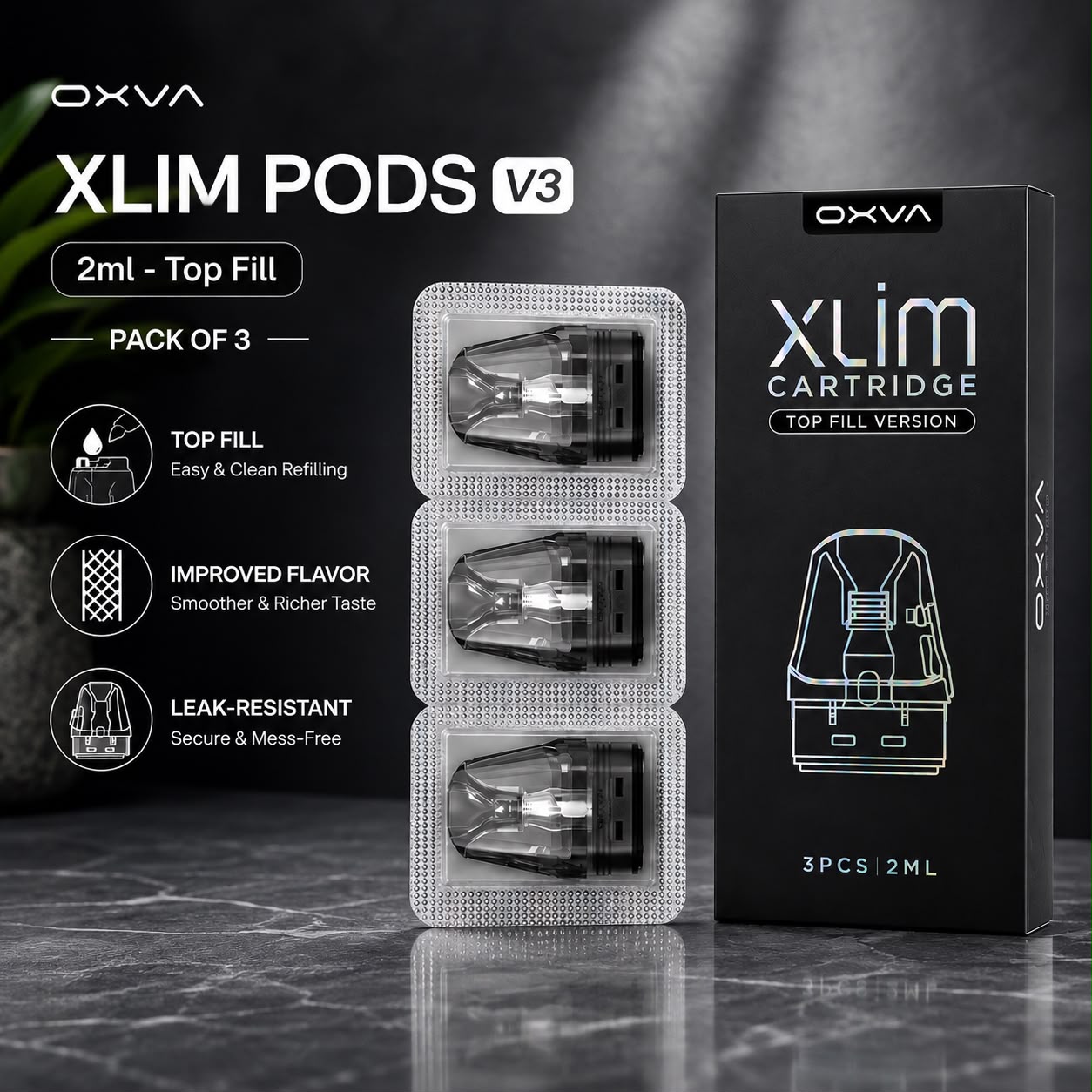 OXVA Xlim V3 Top-Fill Replacement Pods 2ml - Pack of 3