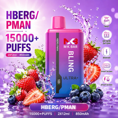 MK Bar Bling Ultra+ 15K Nicotine-Free Twin Flavour Vape - Single