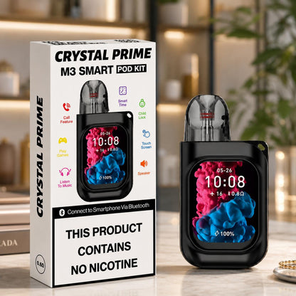 Crystal Prime M3 Smart Vape Pod Kit, Refillable and Reusable, Single Device
