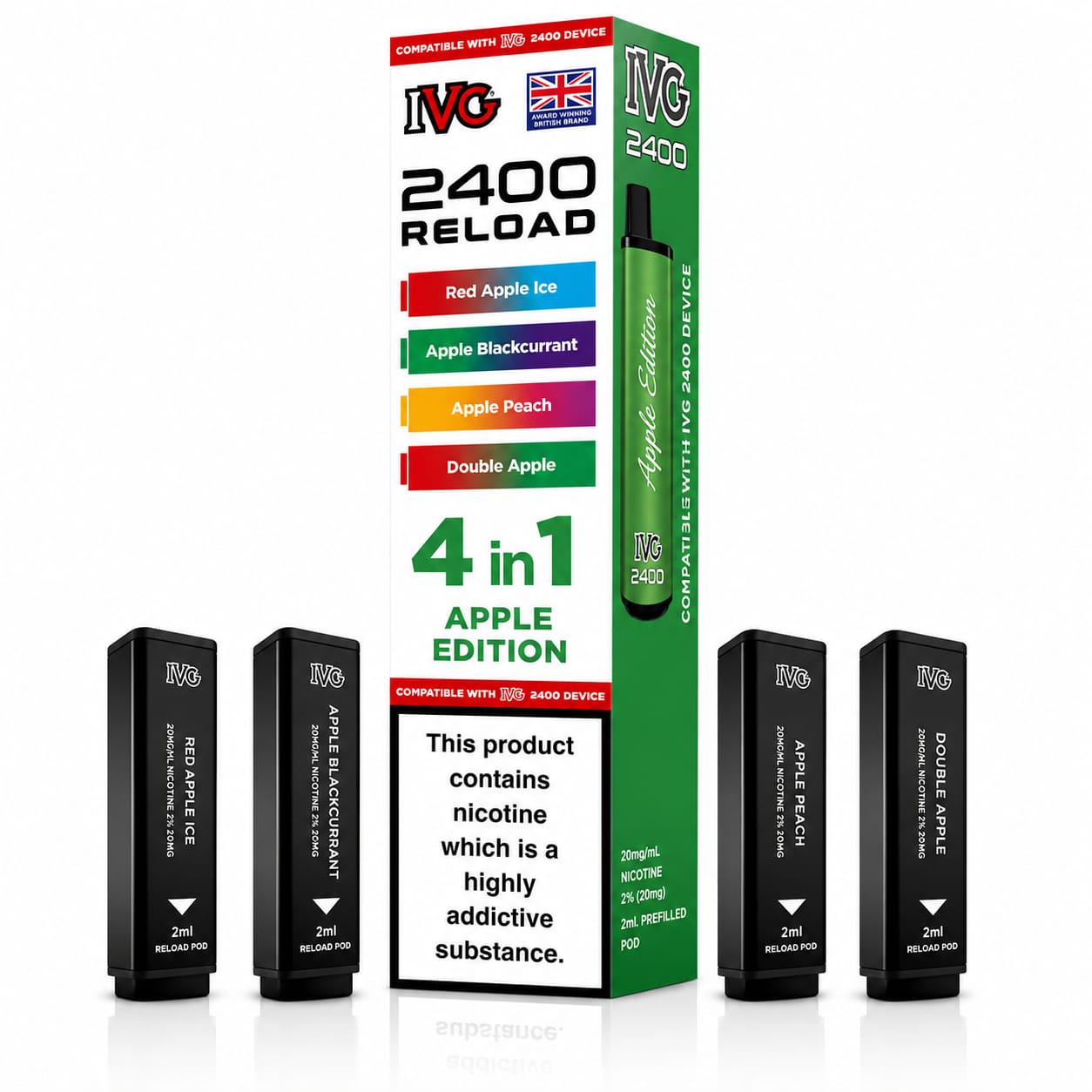 Ivg 2400 Reloaded Prefilled 4 in 1 Replacement Pods -Pack of 5