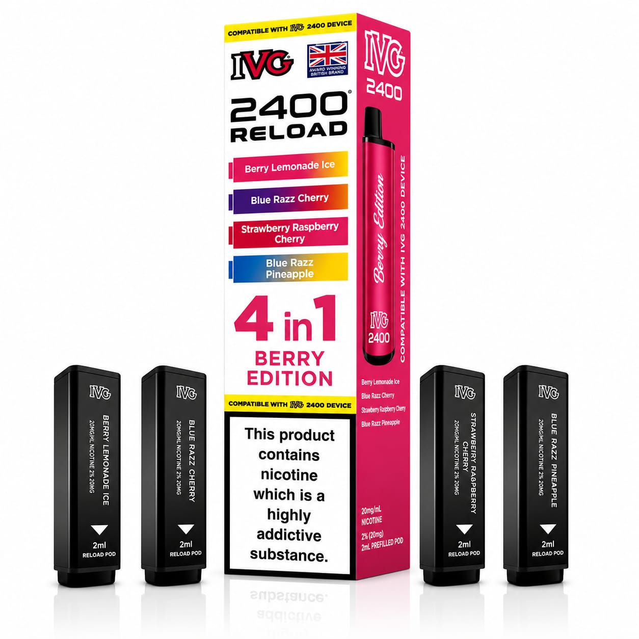 Ivg 2400 Reloaded Prefilled 4 in 1 Replacement Pods -Pack of 5
