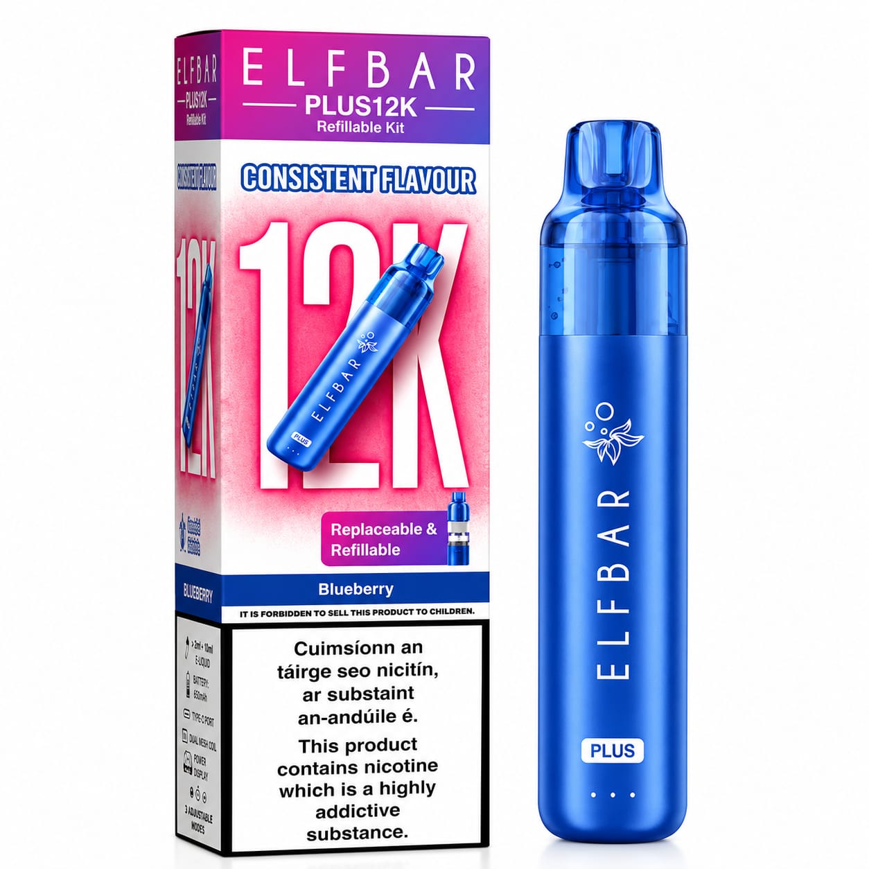 Elf Bar Elfplus 12K Prefilled Vape Kit: Single Kit