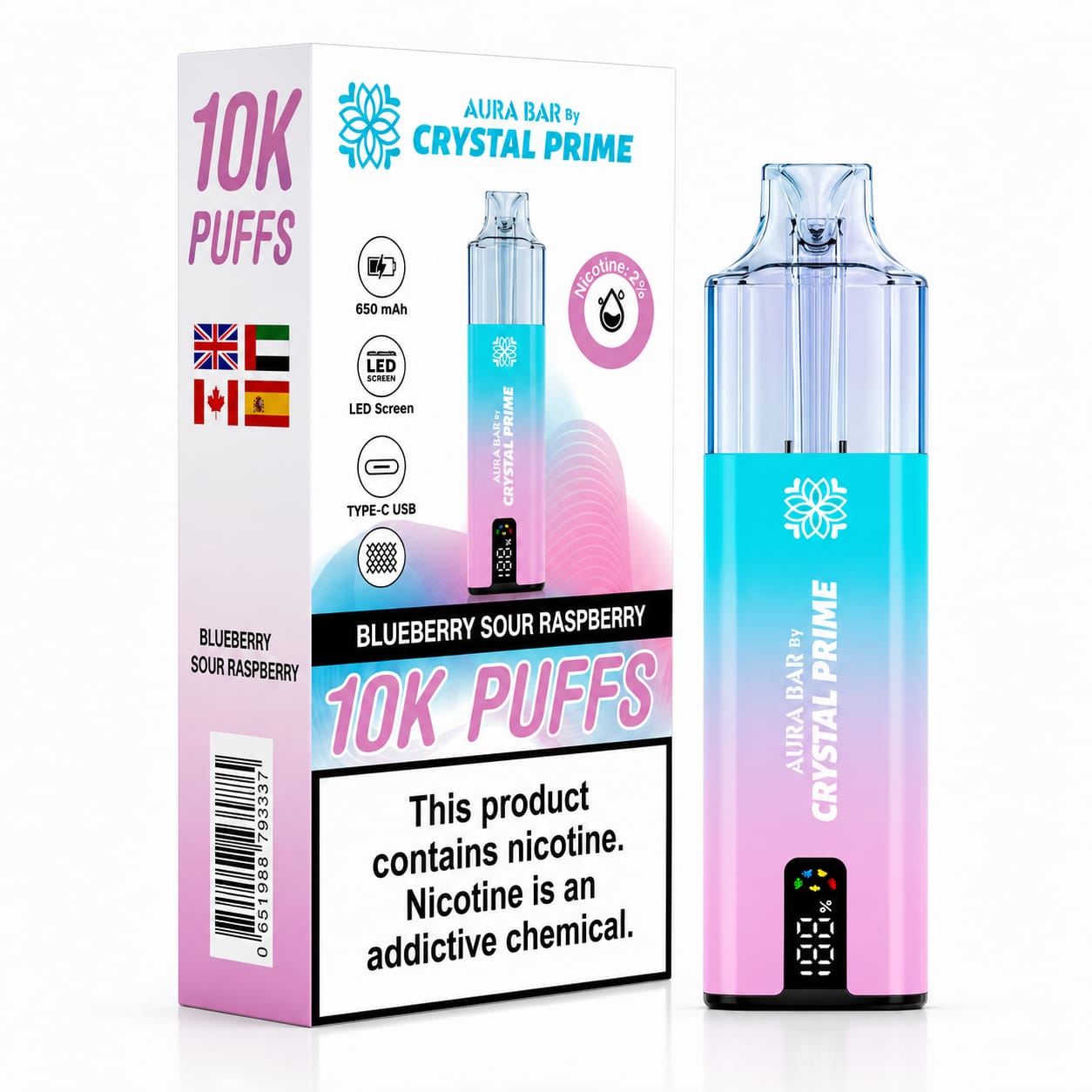 Crystal Prime 10000 Prefilled Vape Kit, Single Device