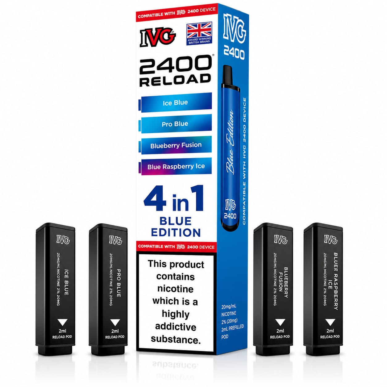 Ivg 2400 Reloaded Prefilled 4 in 1 Replacement Pods -Pack of 5