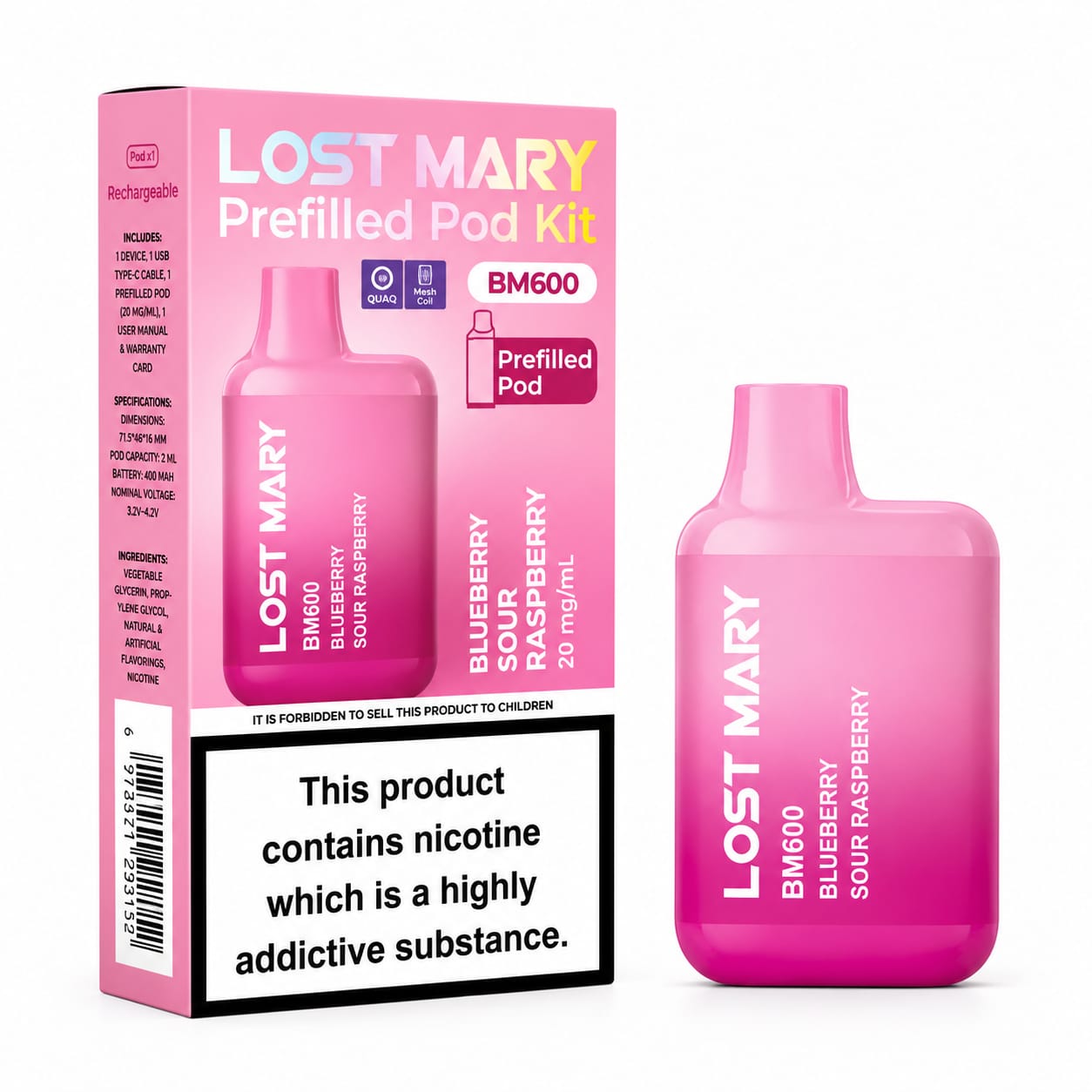 Lost Mary BM600 Prefilled Vape Kit - Single Edition