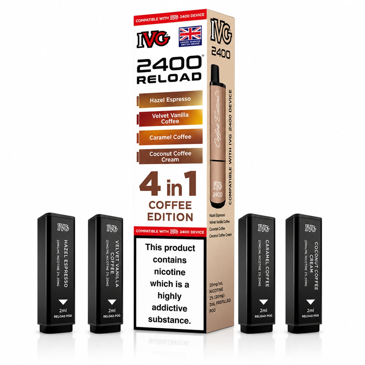Ivg 2400 Reloaded Prefilled 4 in 1 Replacement Pods -Pack of 5