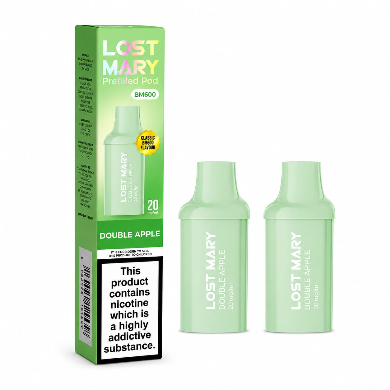 Lost Mary BM600 Prefilled Replacement Pod 20mg, Single