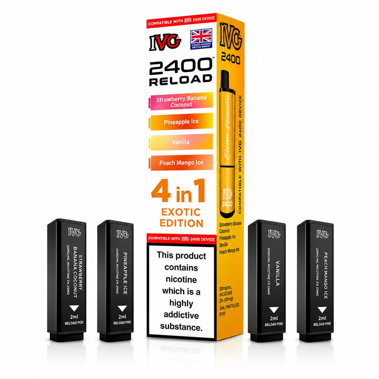 Ivg 2400 Reloaded Prefilled 4 in 1 Replacement Pods -Pack of 5