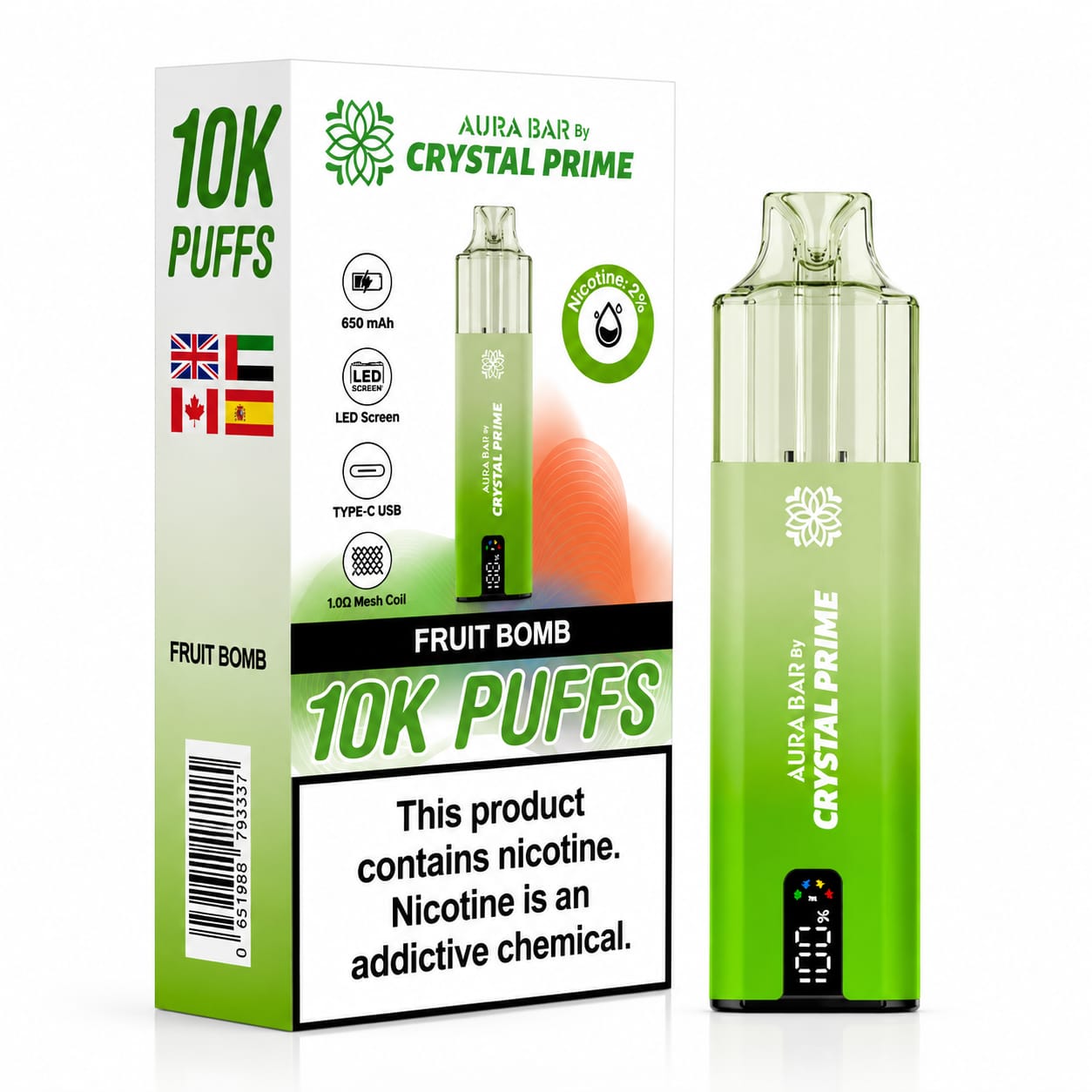 Crystal Prime 10000 Prefilled Vape Kit, Single Device