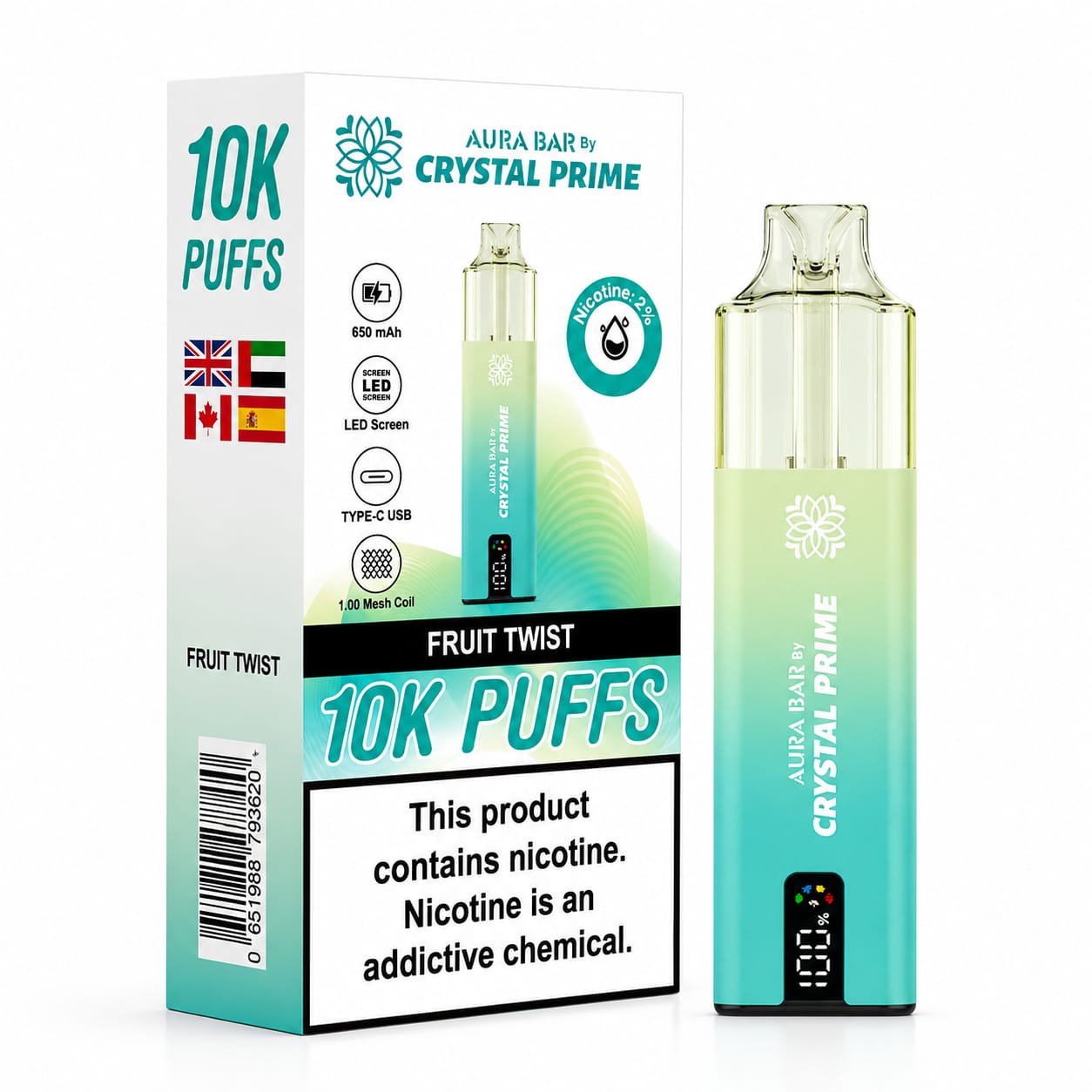 Crystal Prime 10000 Prefilled Vape Kit, Single Device