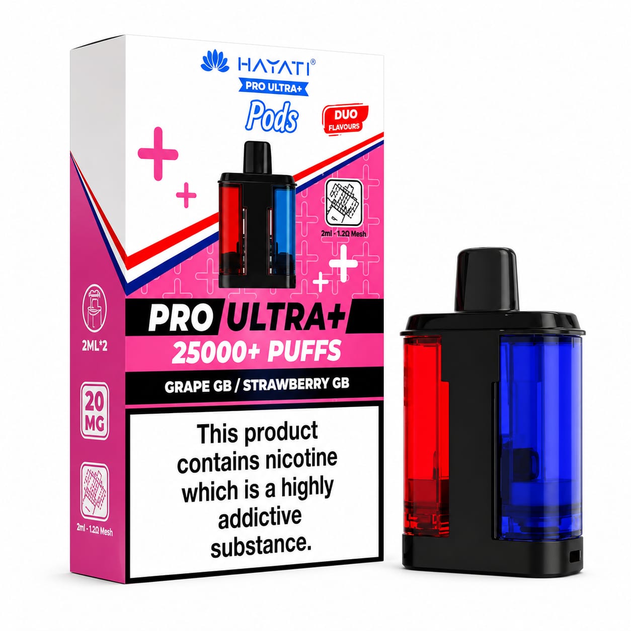 Hayati Pro Ultra Plus 25000 Puff Prefilled Replacement Pods 20mg, Pack Of 5
