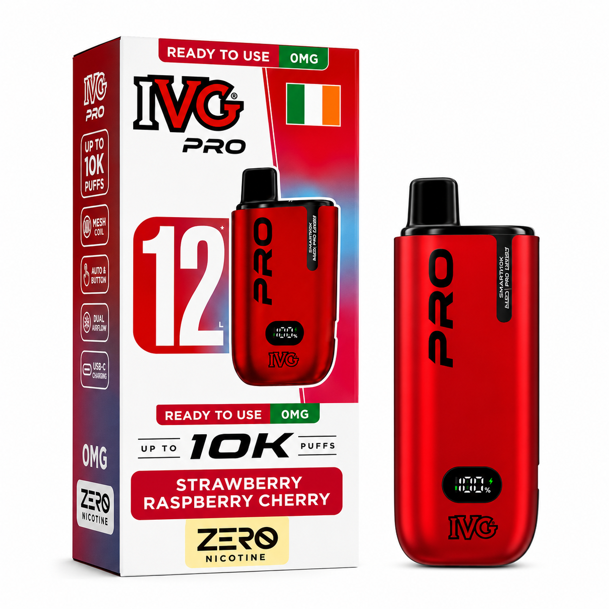 IVG Smart 10K Pro (Pro 12) Nicotine Free Prefilled Vape Kit 0mg - Single