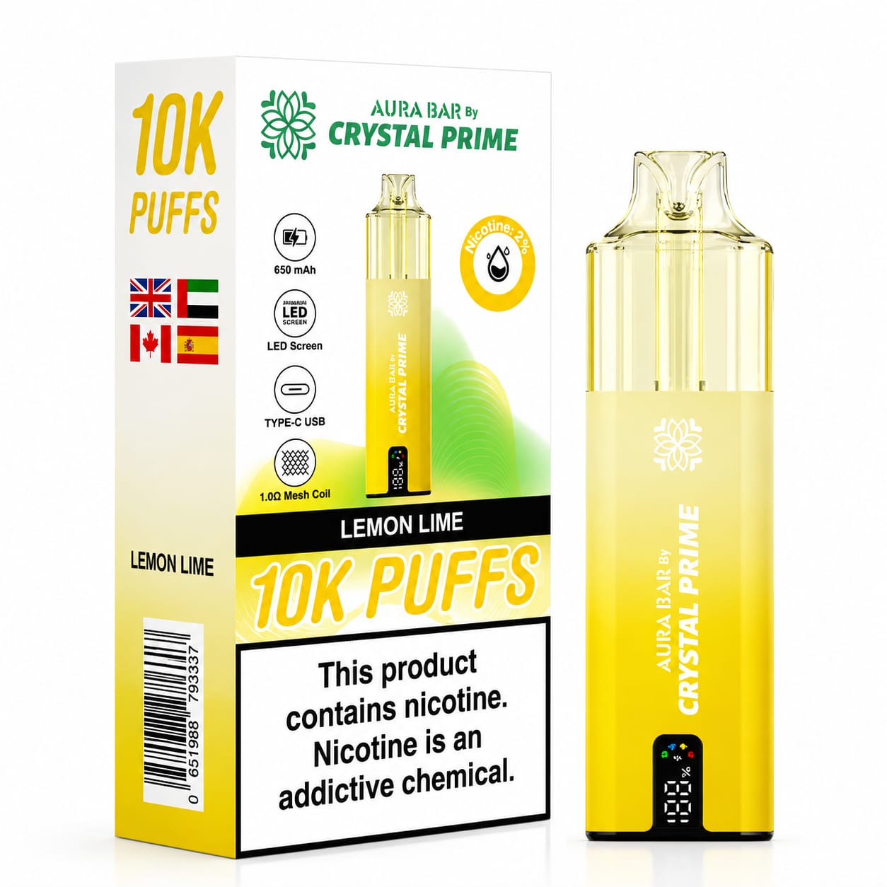 Crystal Prime 10000 Prefilled Vape Kit, Single Device