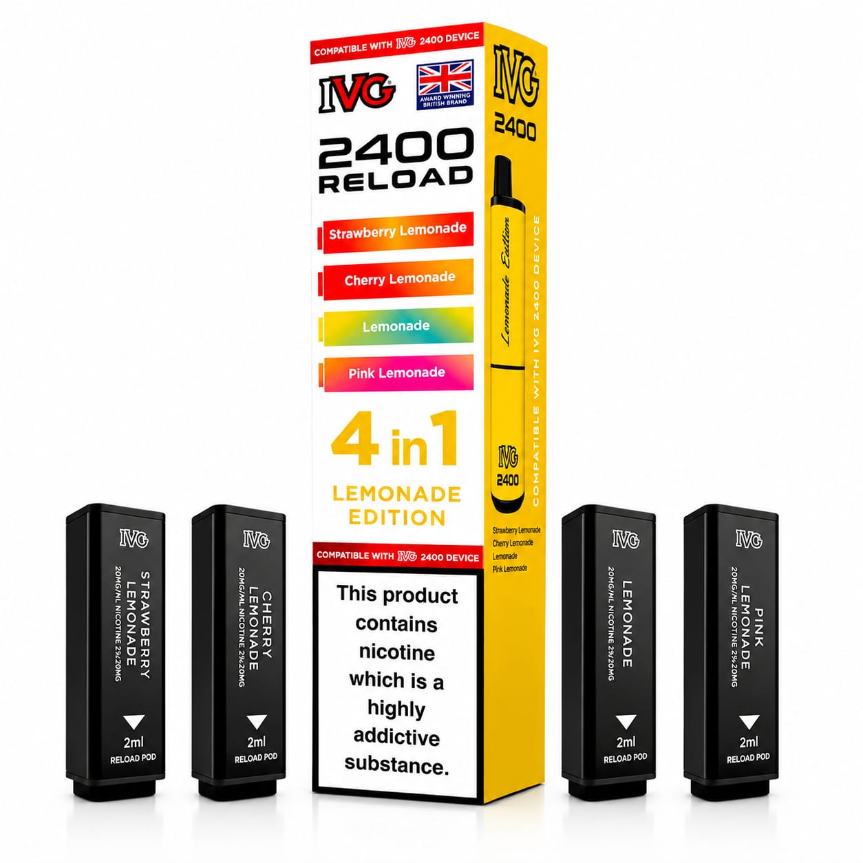 IVG 2400 Reloaded Prefilled 4 in 1 Replacement Pod, Single