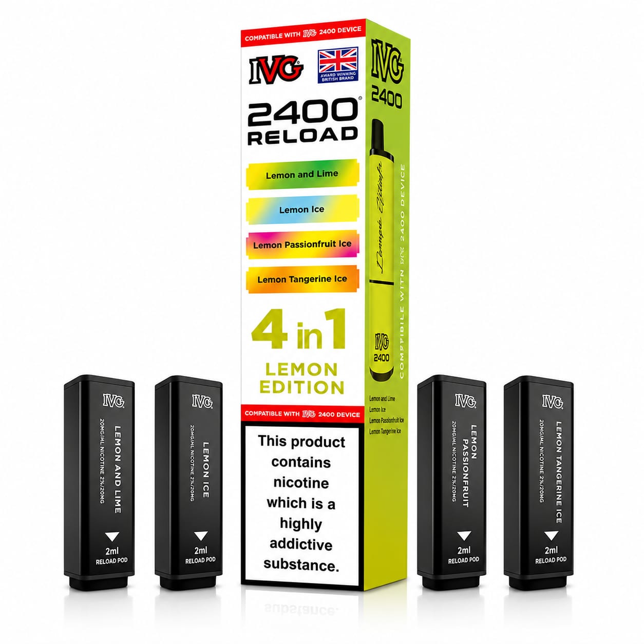 Ivg 2400 Reloaded Prefilled 4 in 1 Replacement Pods -Pack of 5