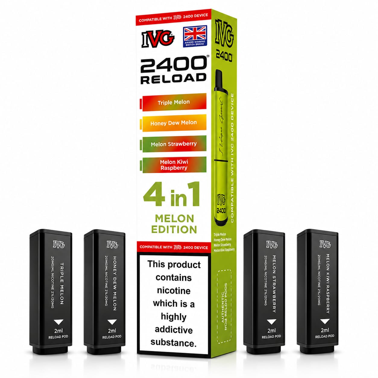 Ivg 2400 Reloaded Prefilled 4 in 1 Replacement Pods -Pack of 5