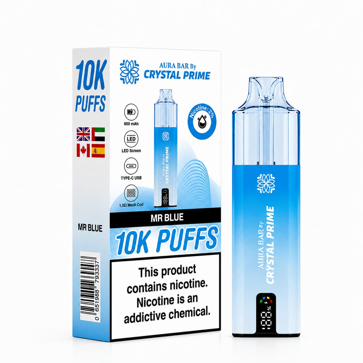 Crystal Prime 10000 Prefilled Vape Kit, Single Device