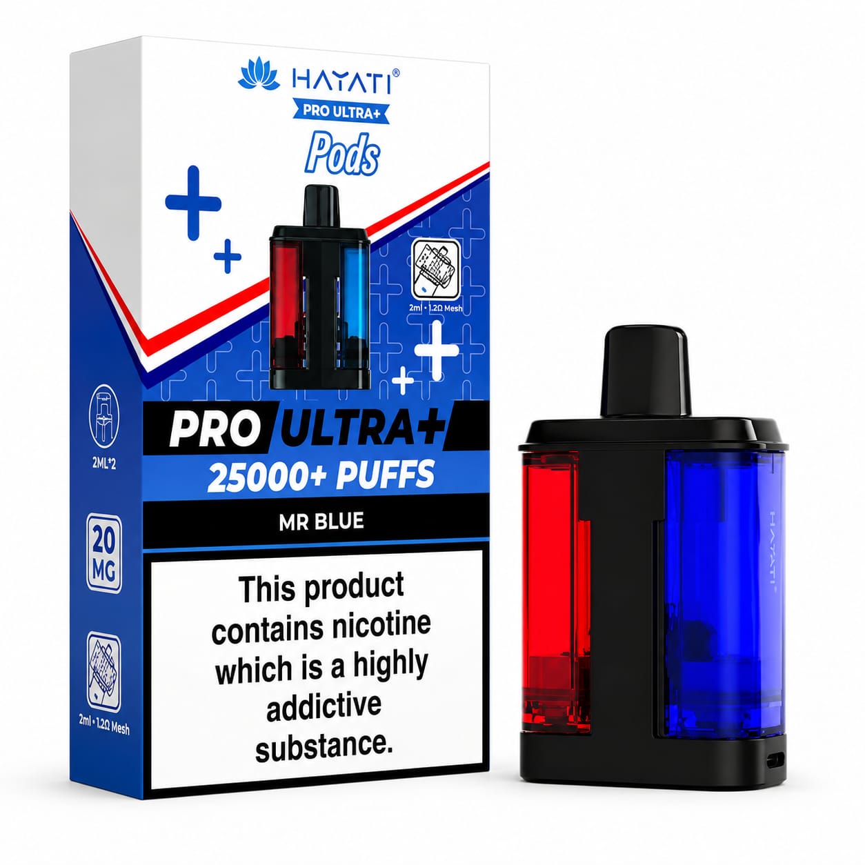 Hayati Pro Ultra Plus 25000 Puff Prefilled Replacement Pods 20mg, Pack Of 5