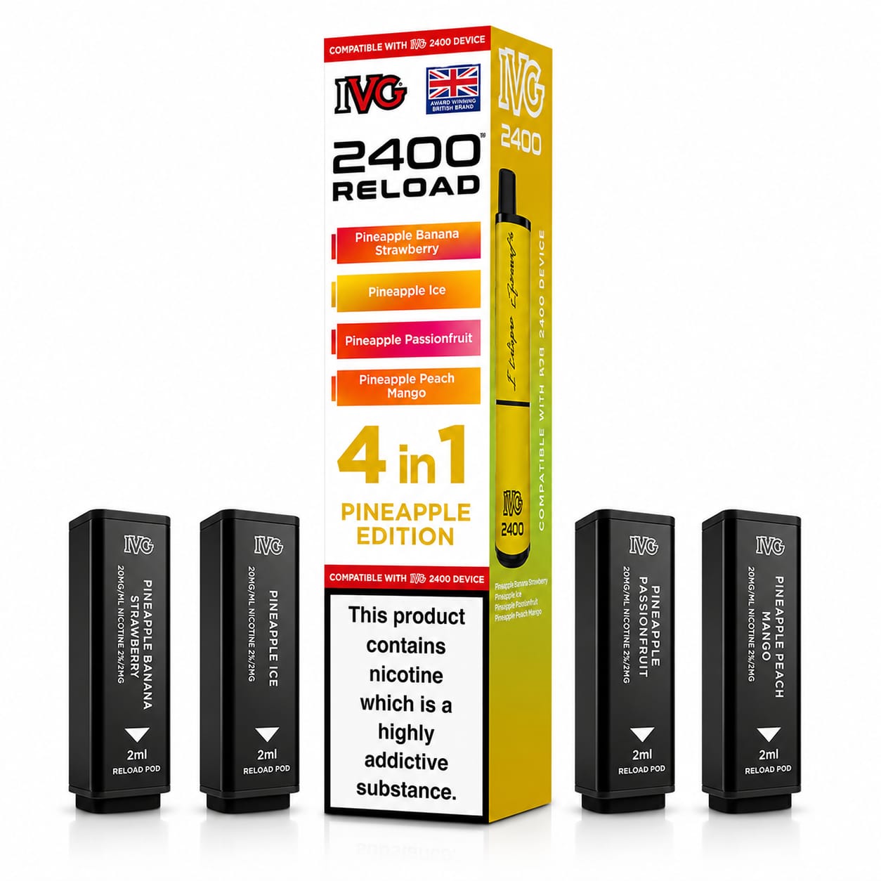 Ivg 2400 Reloaded Prefilled 4 in 1 Replacement Pods -Pack of 5