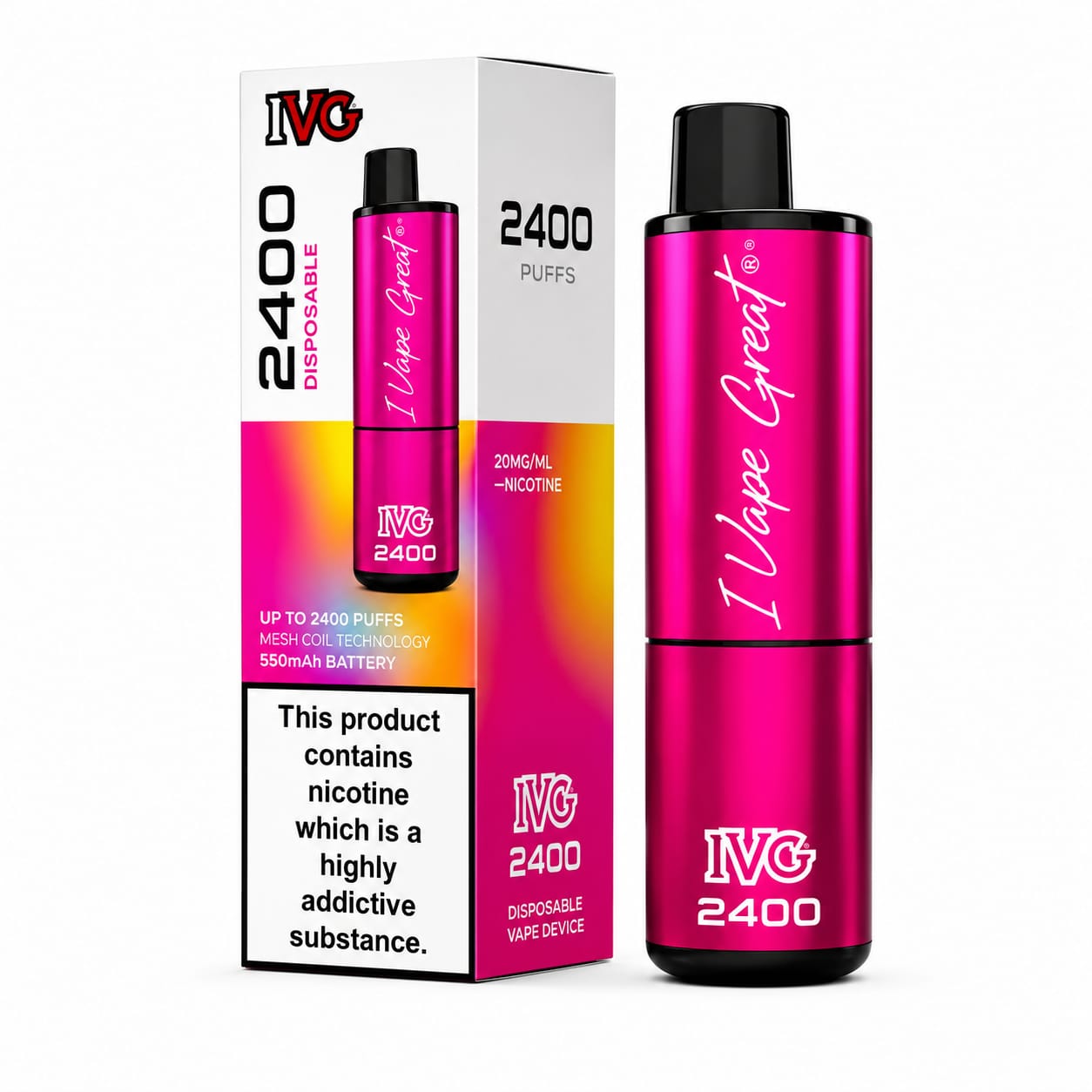 IVG 2400 Disposable 4 in 1 Edition Vape, Single Device