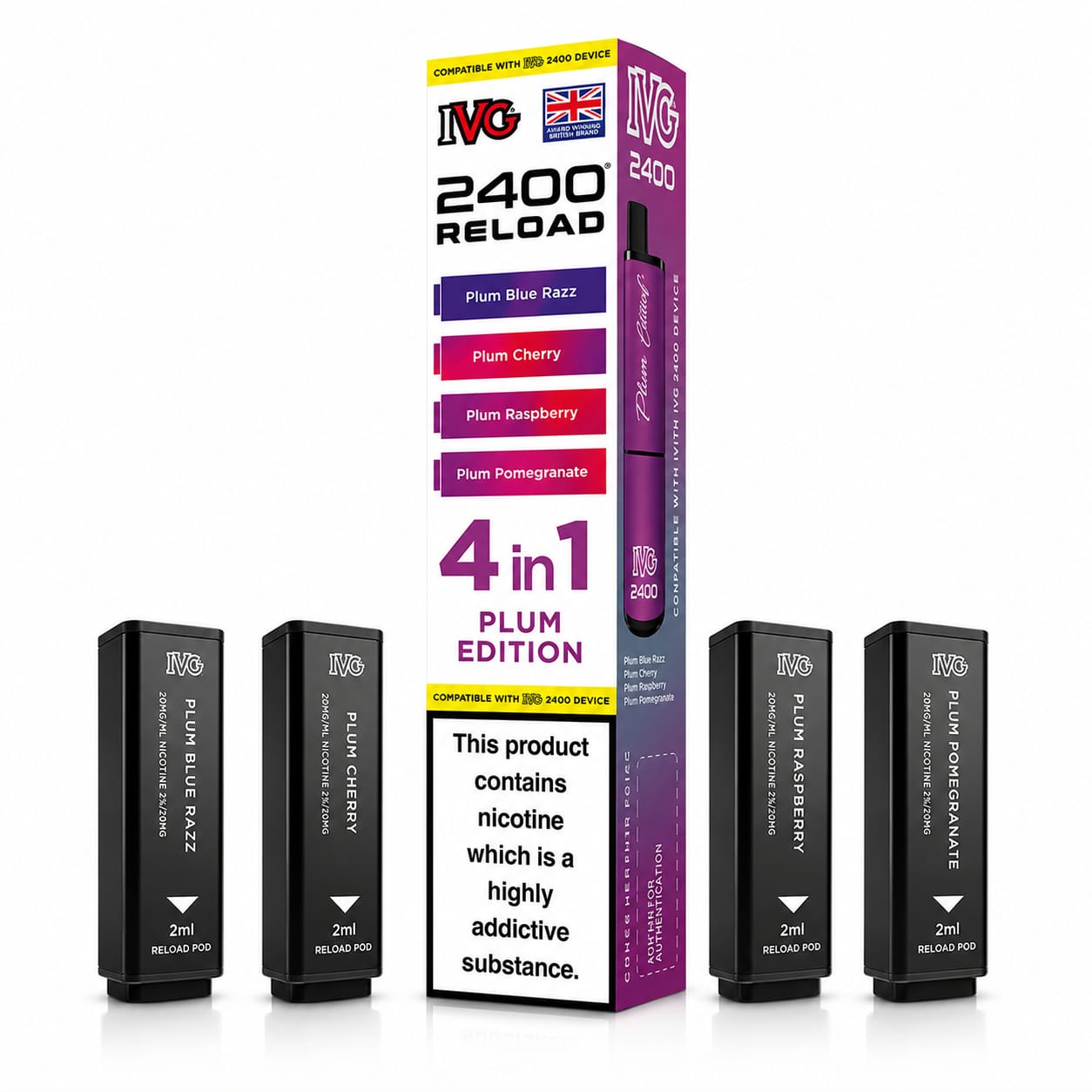 Ivg 2400 Reloaded Prefilled 4 in 1 Replacement Pods -Pack of 5