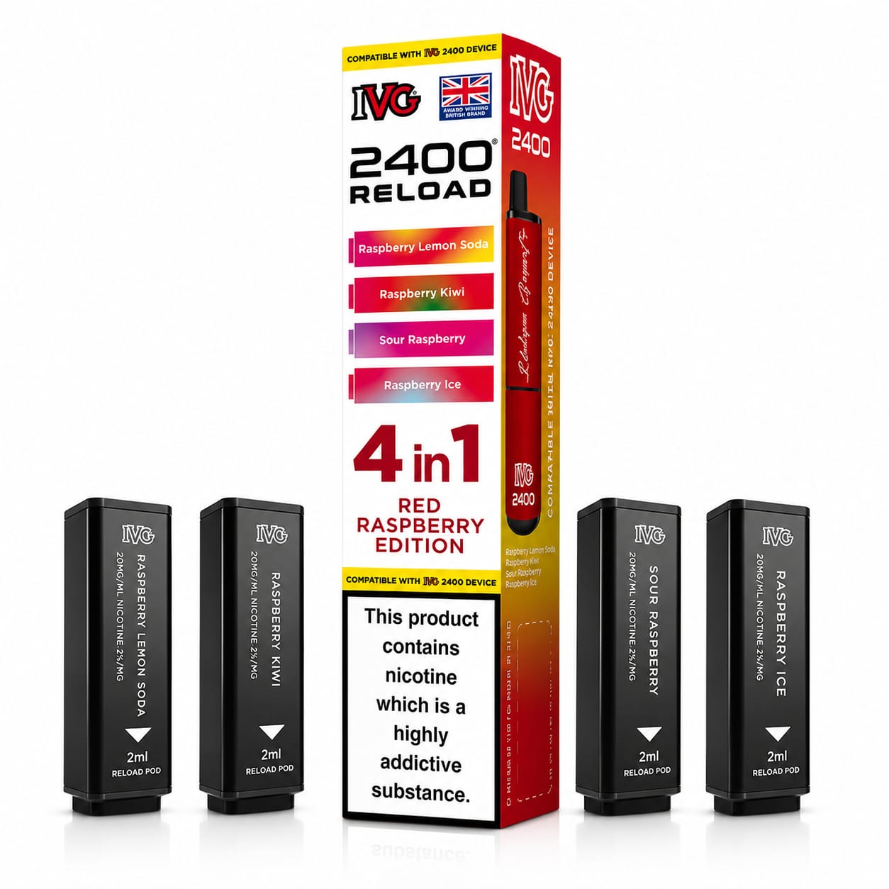 Ivg 2400 Reloaded Prefilled 4 in 1 Replacement Pods -Pack of 5