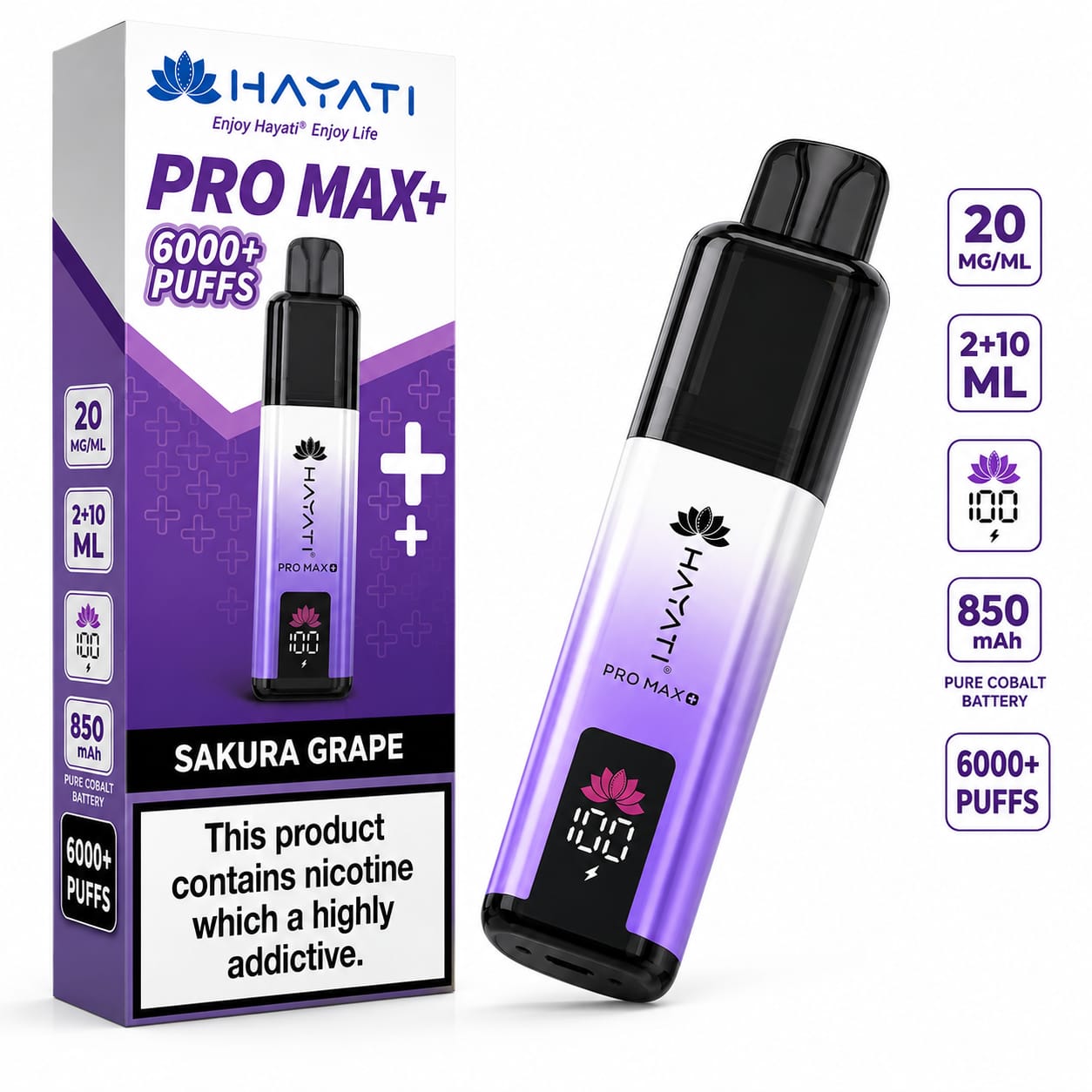 Hayati Pro Max Plus 6000 Puff Prefilled Vape Kit - Pack Of 5