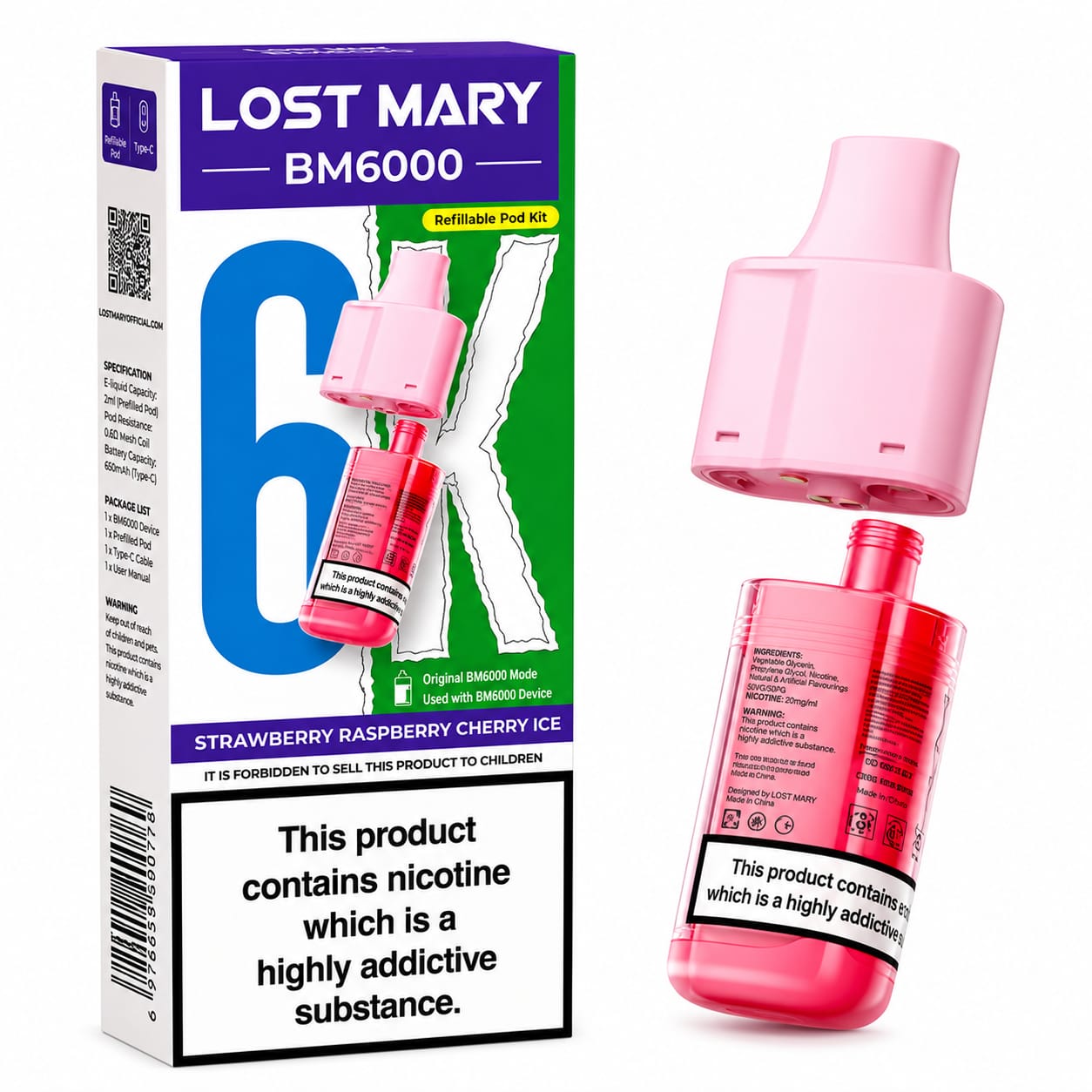 Lost Mary BM6000 Prefilled Replacement Pod, Single