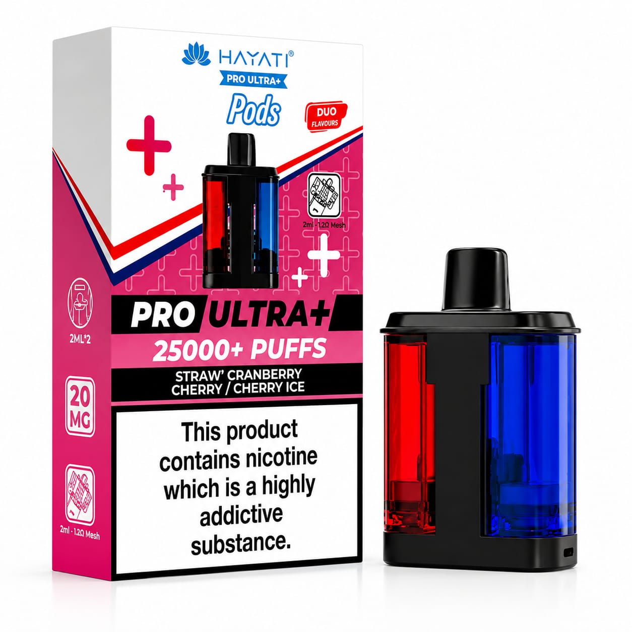 Hayati Pro Ultra Plus 25000 Puff Prefilled Replacement Pods 20mg, Pack Of 5