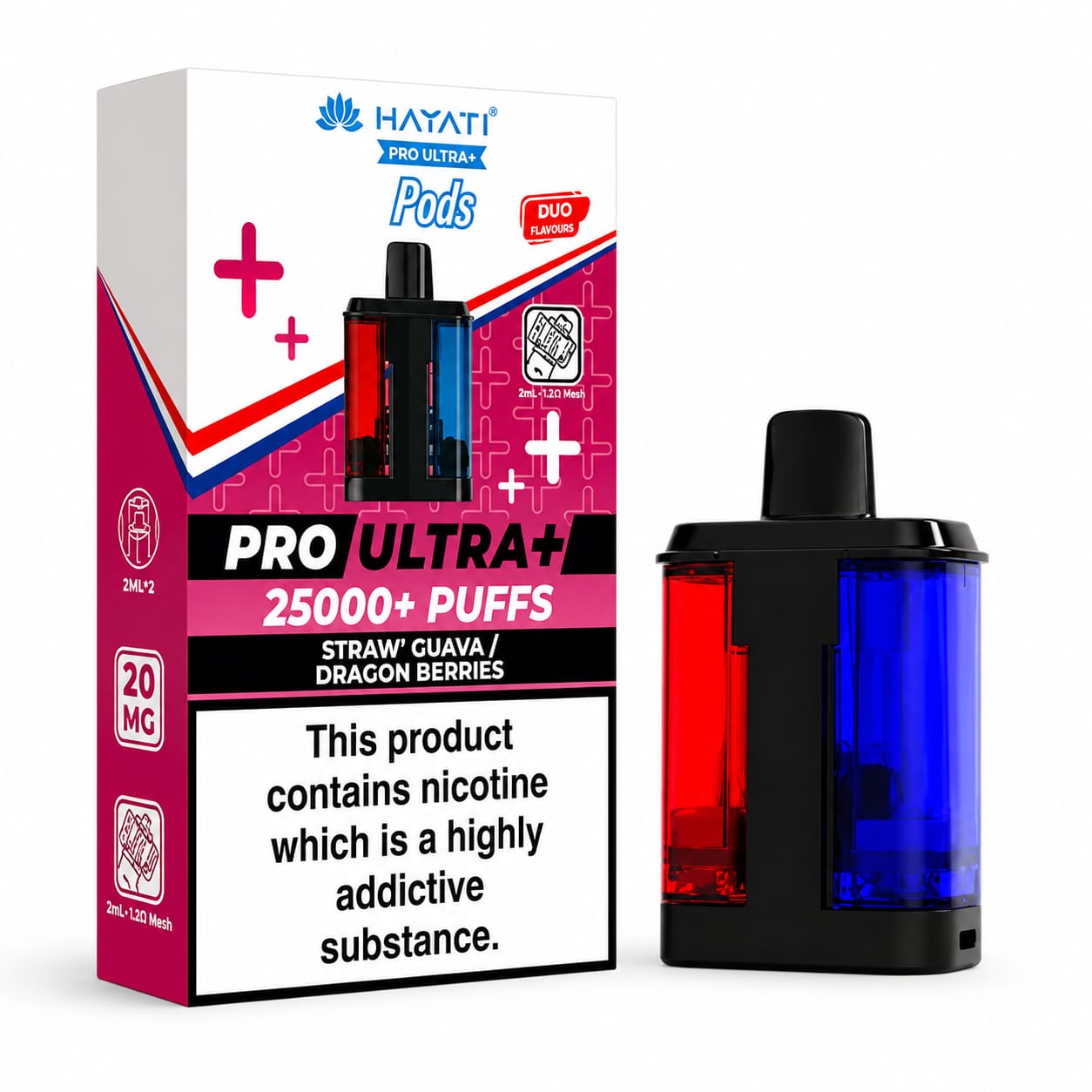 Hayati Pro Ultra Plus 25000 Puff Prefilled Replacement Pods 20mg, Pack Of 5