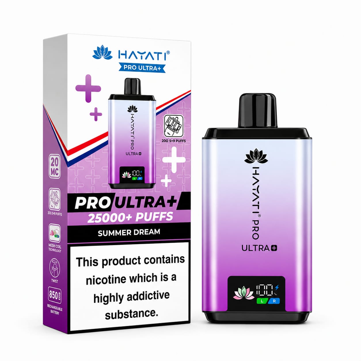 Hayati Pro Ultra Plus 25000 Prefilled Vape Kit, Single Device
