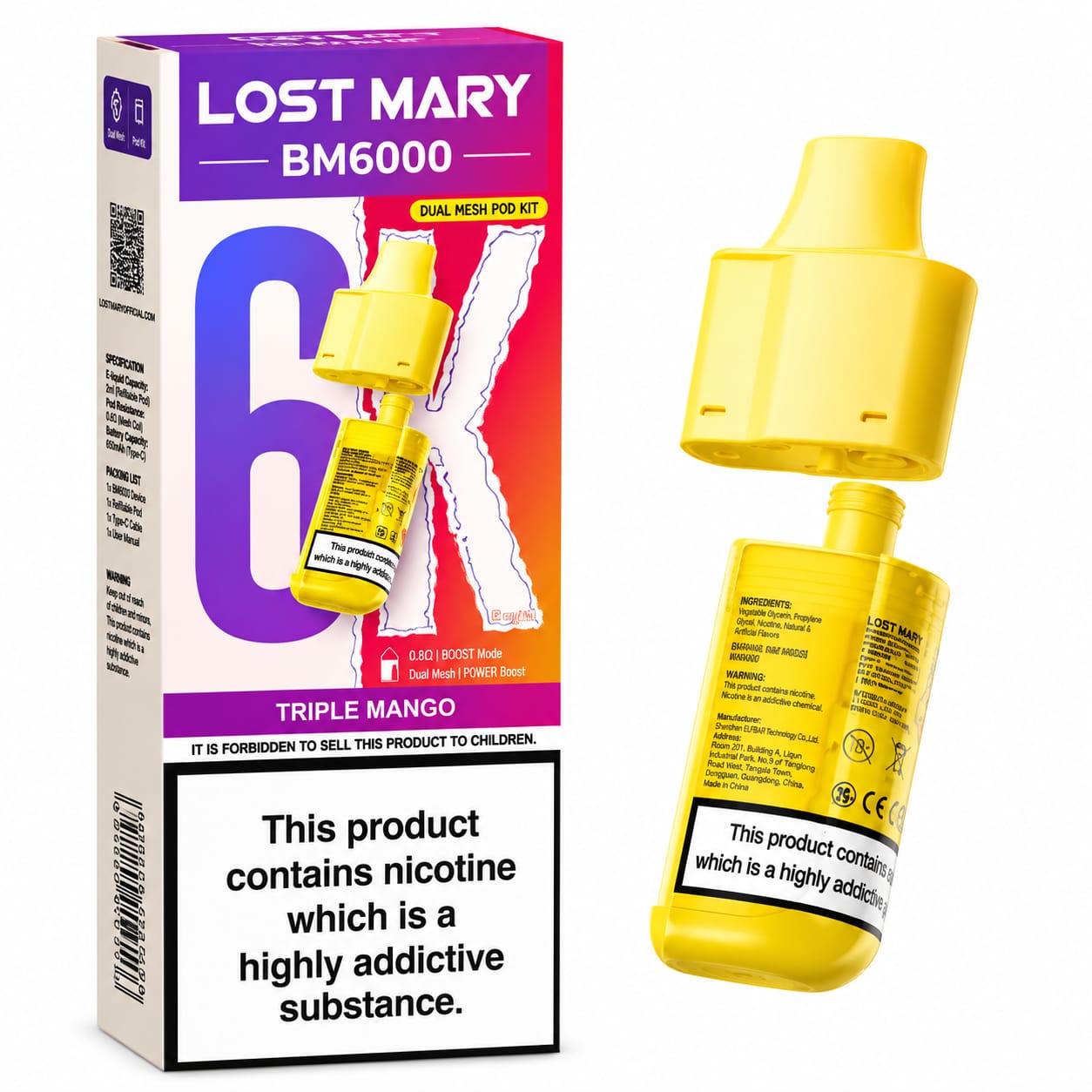 Lost Mary BM6000 Prefilled Replacement Pod, Single
