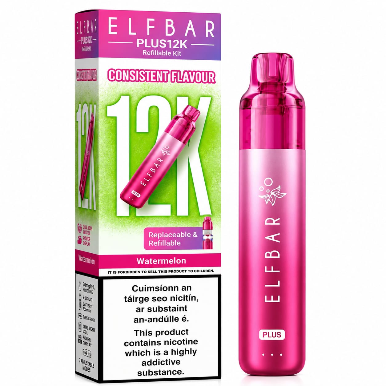 Elf Bar Elfplus 12K Prefilled Vape Kit: Single Kit