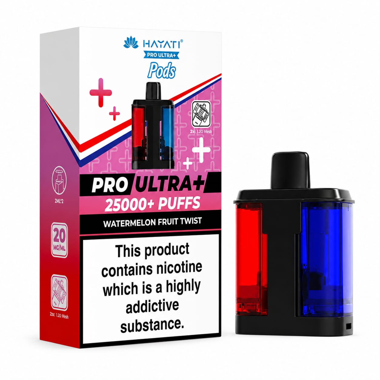 Hayati Pro Ultra Plus 25000 Prefilled Replacement Pod 20mg, Single