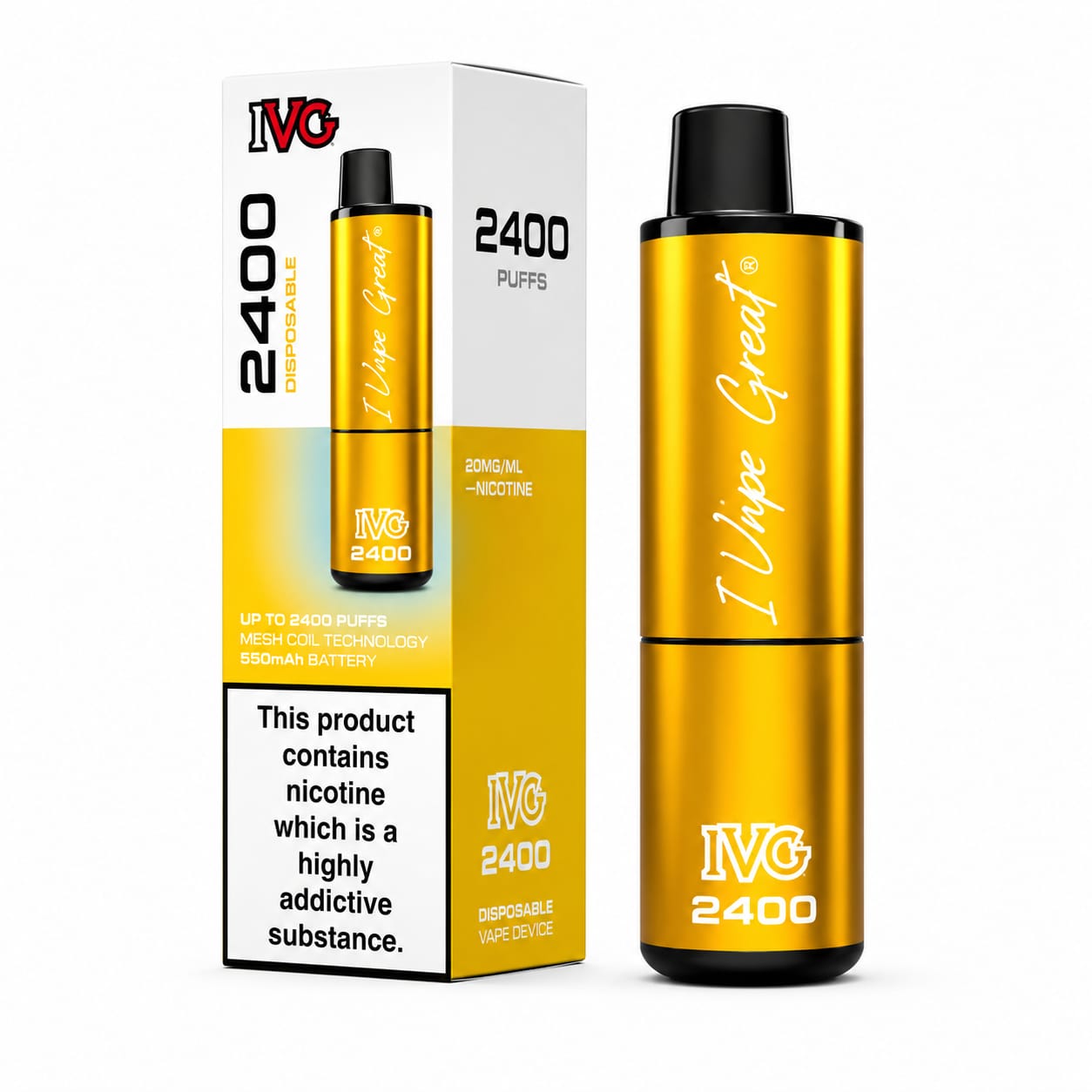 IVG 2400 Disposable 4 in 1 Edition Vape, Pack Of 5 Devices