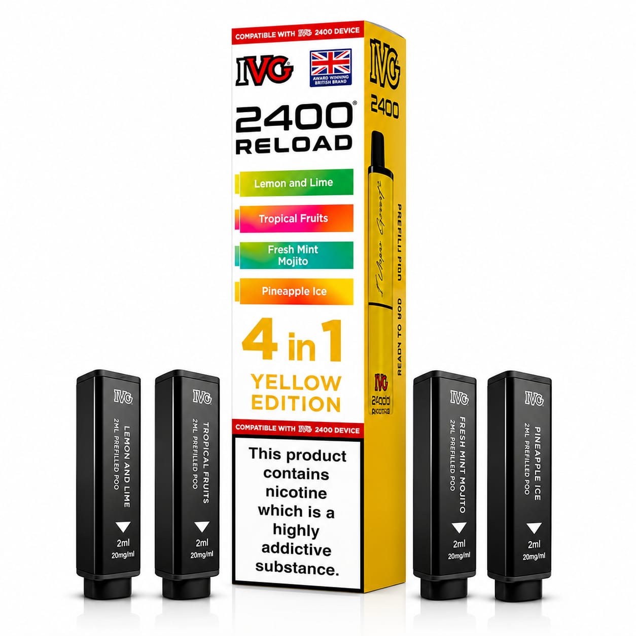 Ivg 2400 Reloaded Prefilled 4 in 1 Replacement Pods -Pack of 5